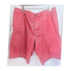 Men's Dockers Ultimate 9.5" Shorts Size 40 Brick Red Casual Chino Flat Front